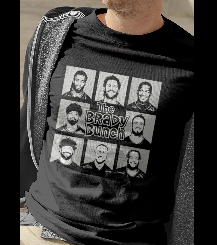 Buffalo Bills The Brady Bunch Football Players Grayscale Collage T-Shirt