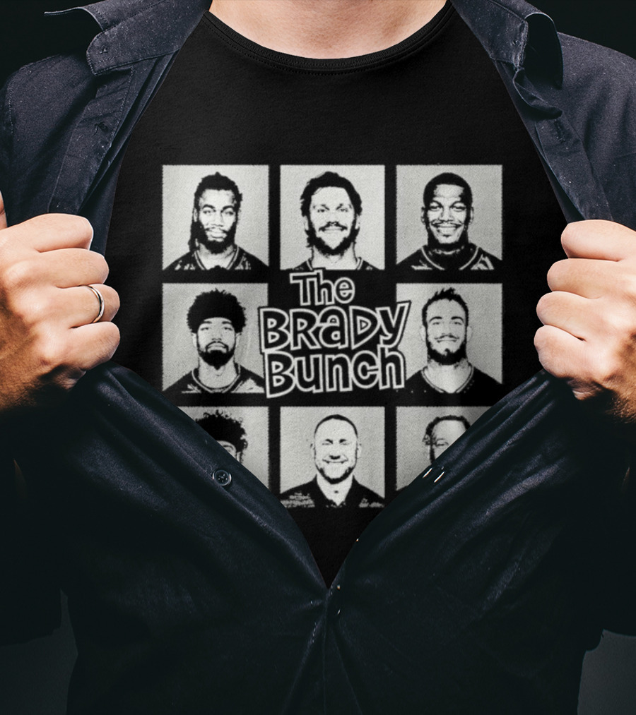 Buffalo Bills The Brady Bunch Football Players Grayscale Collage T-Shirt