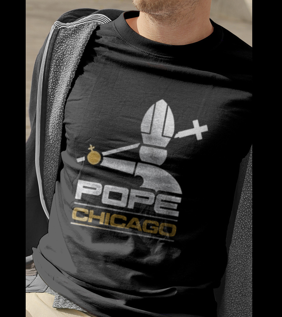 Chicago White Sox Pope Chicago Silver Cross Baseball T-Shirt