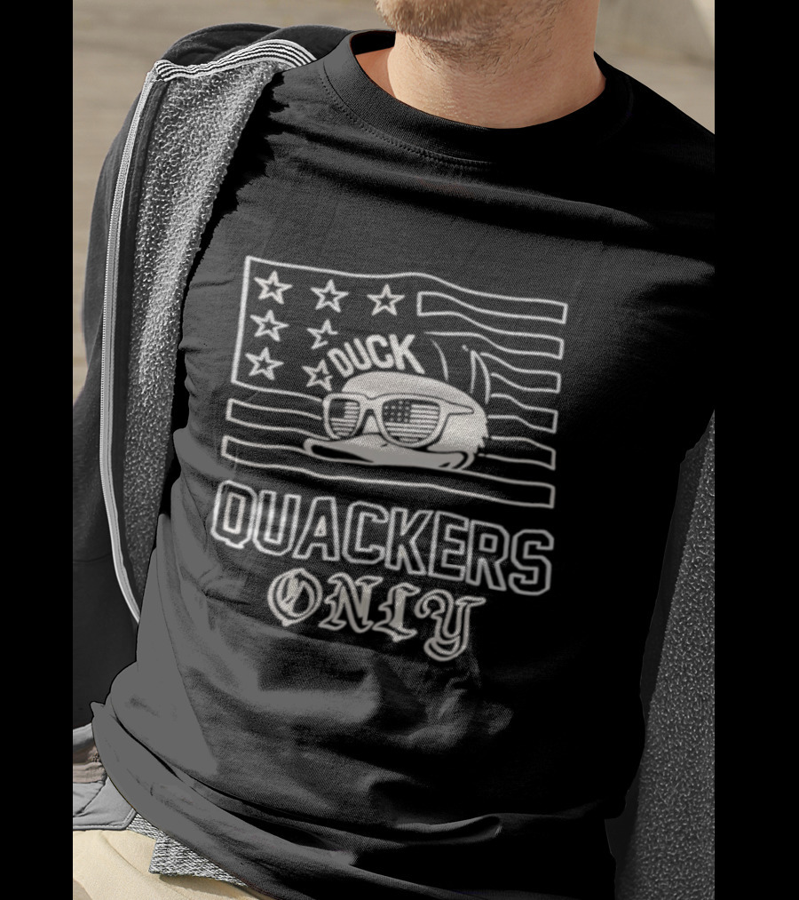 Quackers Only Duck American Flag T-Shirt
