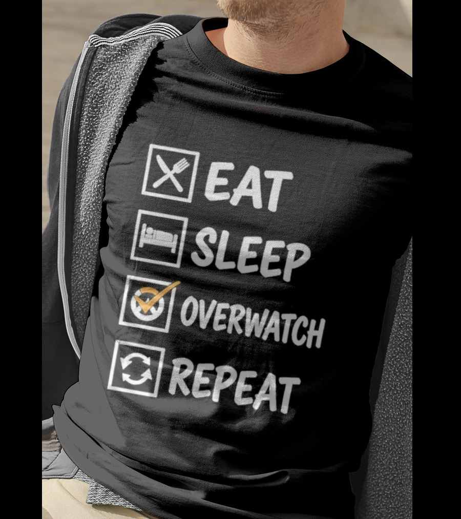 Eat Sleep Over Repeat Gaming Lifestyle Cycle T-Shirt