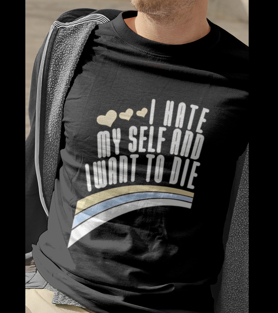I Hate Myself And I Want To Die Nirvana Hearts Rainbow T-Shirt