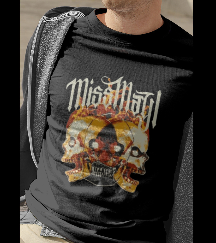 Miss May I Solid State Records Flaming Skulls Black T-Shirt