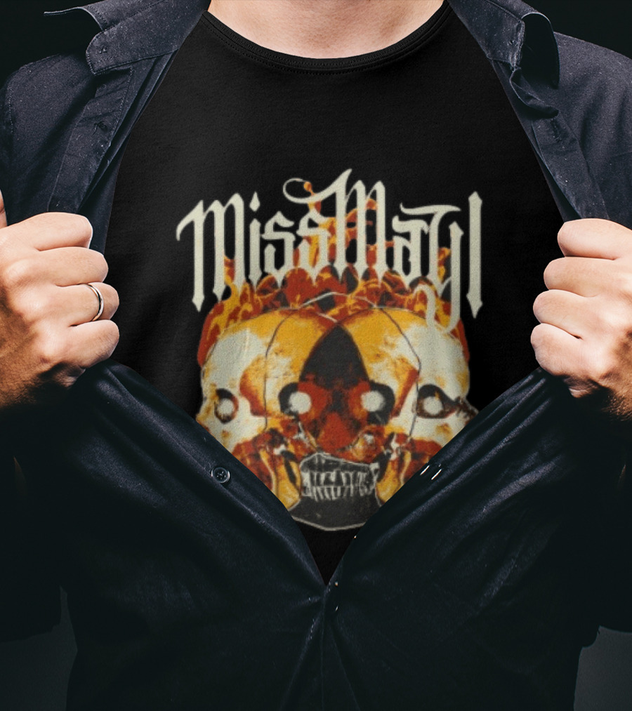 Miss May I Solid State Records Flaming Skulls Black T-Shirt