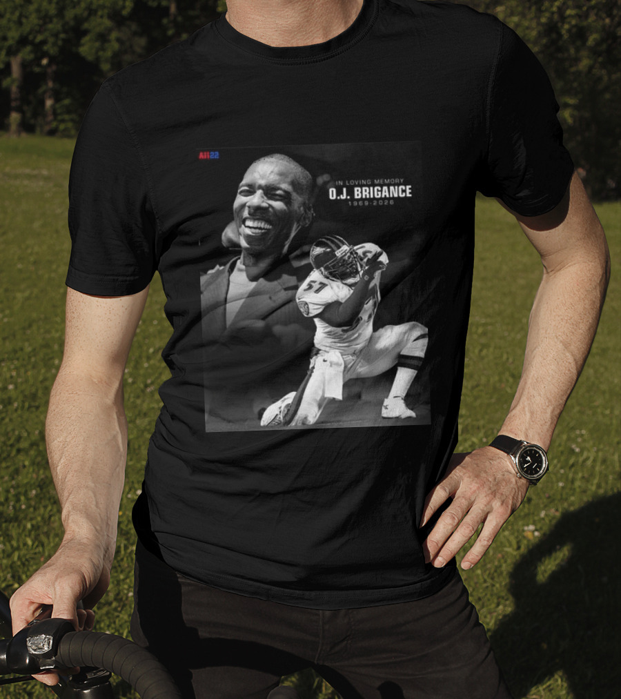 All22 O.J. Brigance In Loving Memory 1969 2026 Football Number 57 T-Shirt
