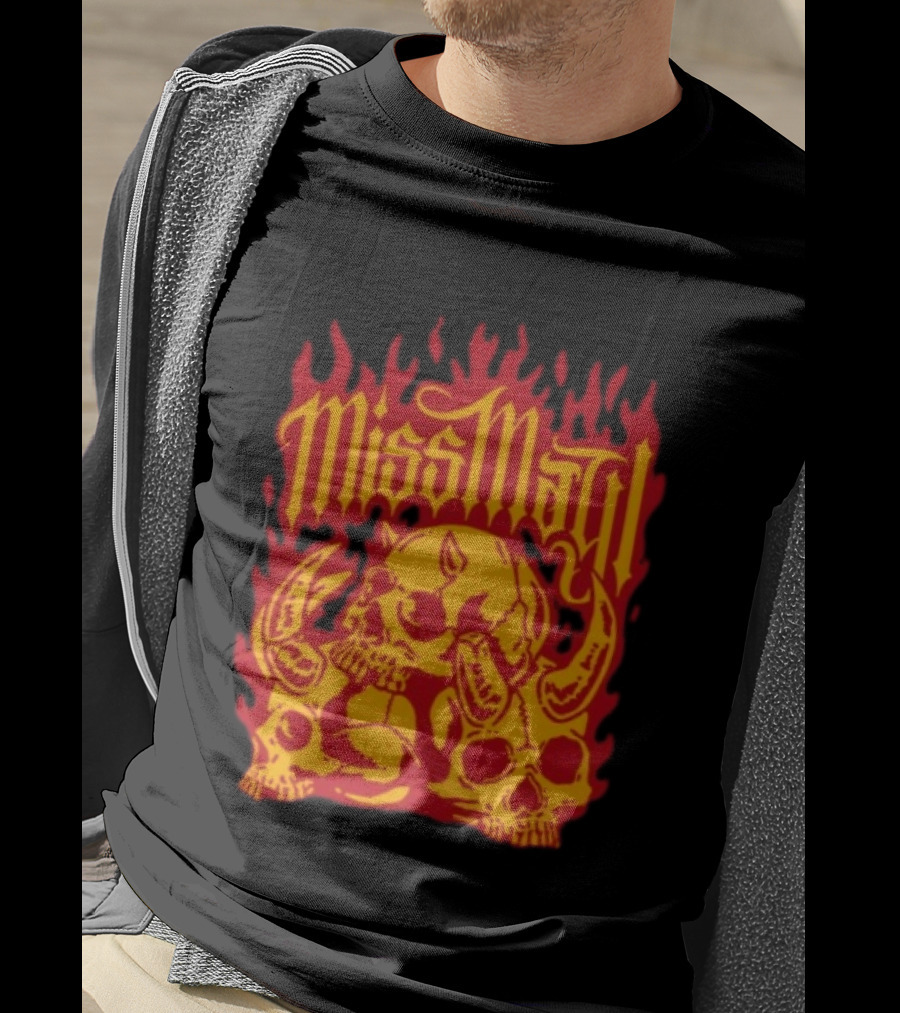 Solid State Records Miss May I Skull Flames No Place For Me Black T-Shirt