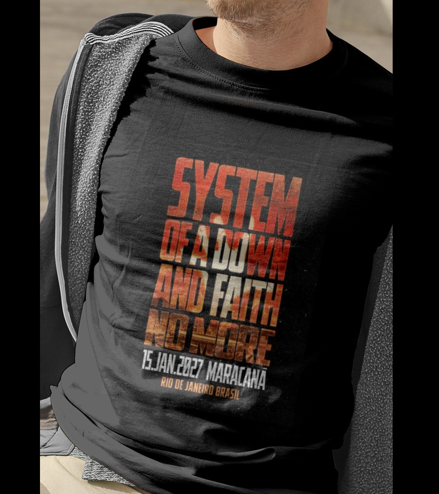 System Of A Down And Faith No More 15 Jan 2027 Maracanã Rio De Janeiro Brasil T-Shirt