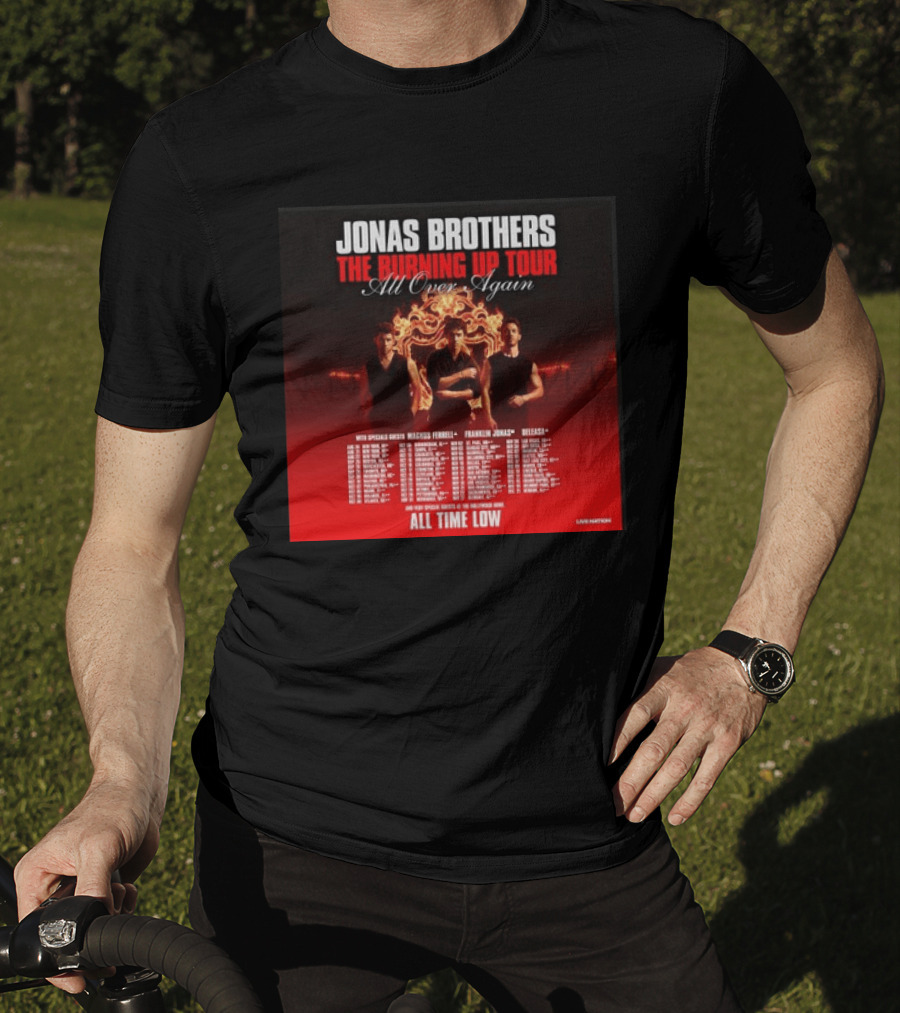 Jonas Brothers The Burning Up Tour All Over Again Featuring All Time Low And Support Acts T-Shirt