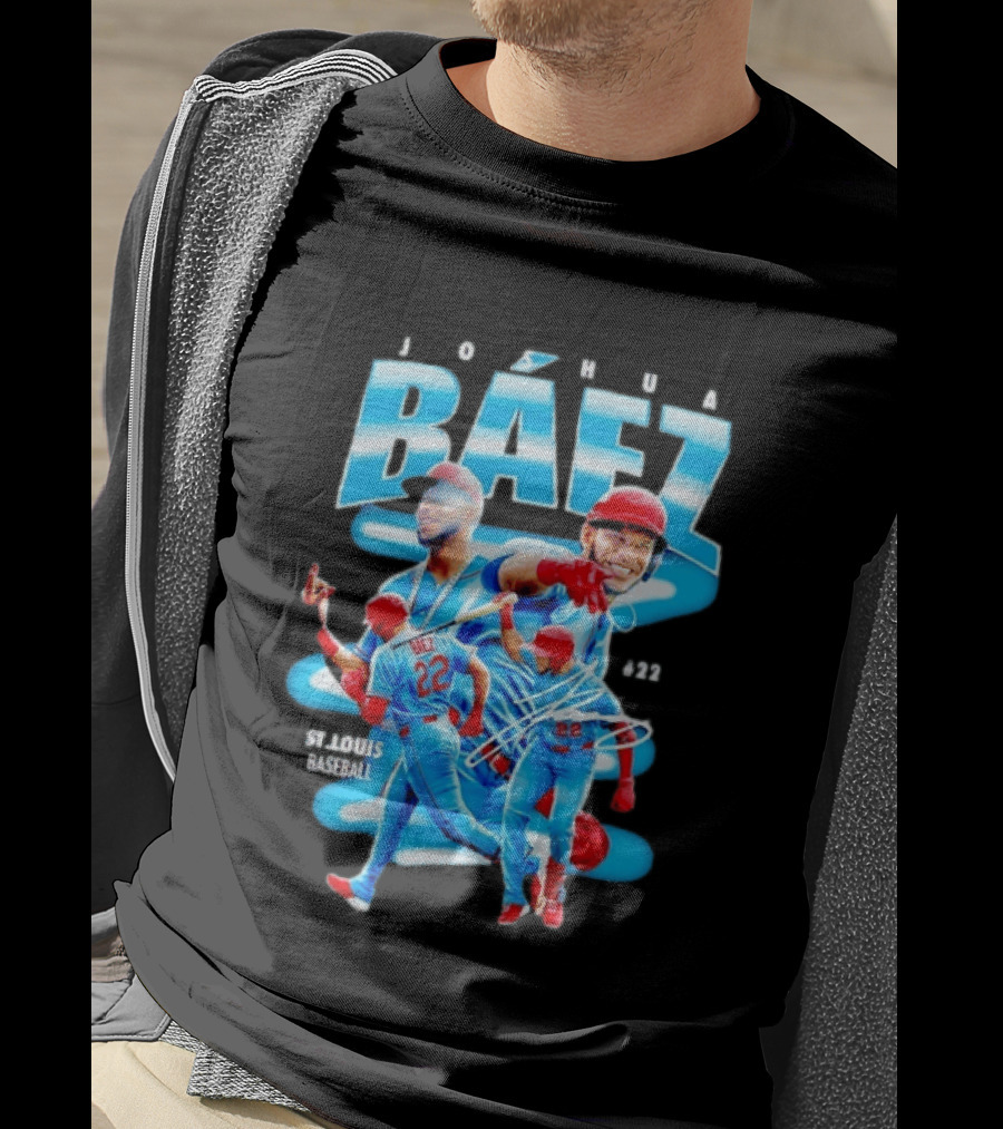 Joshua Baez St Louis Baseball No 22 Blue MLB Athletics T-Shirt