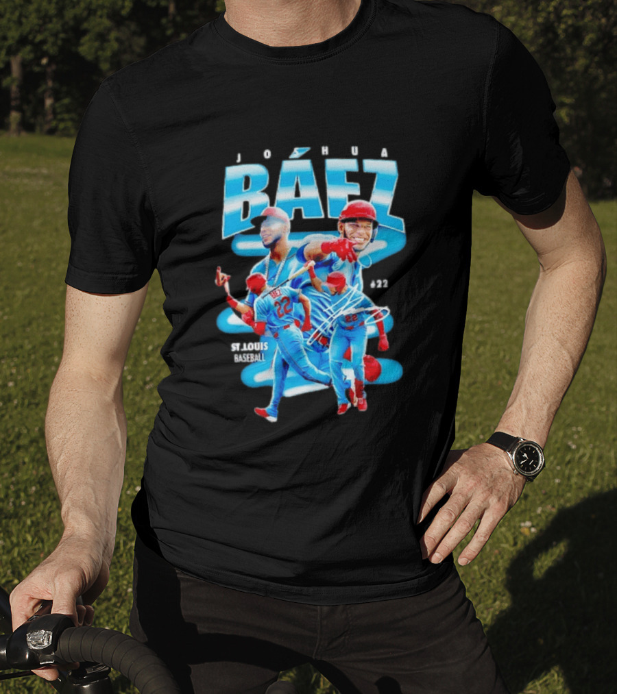 Joshua Baez St Louis Baseball No 22 Blue MLB Athletics T-Shirt