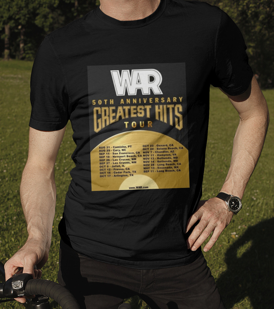 War 50th Anniversary Greatest Hits Tour Dates And Locations List T-Shirt
