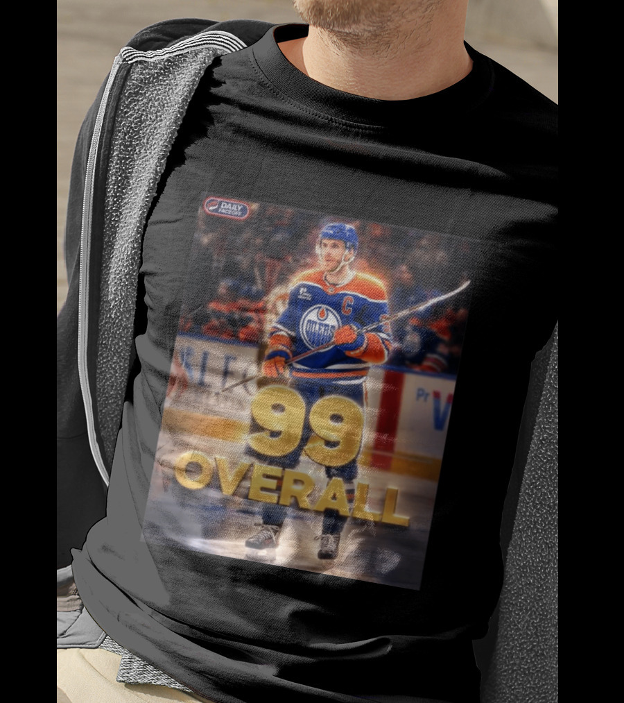 McDavid Oilers 99 Overall Daily Faceoff NHL Captain Hockey T-Shirt