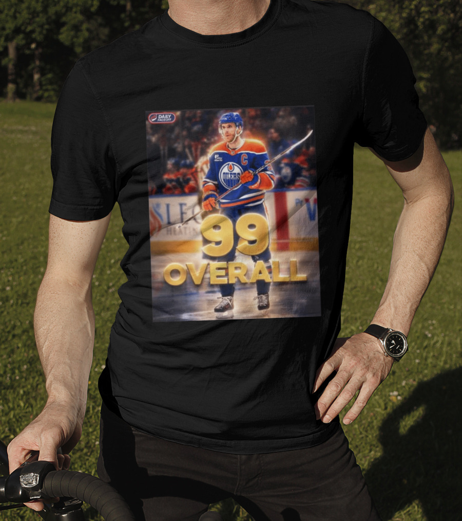 McDavid Oilers 99 Overall Daily Faceoff NHL Captain Hockey T-Shirt
