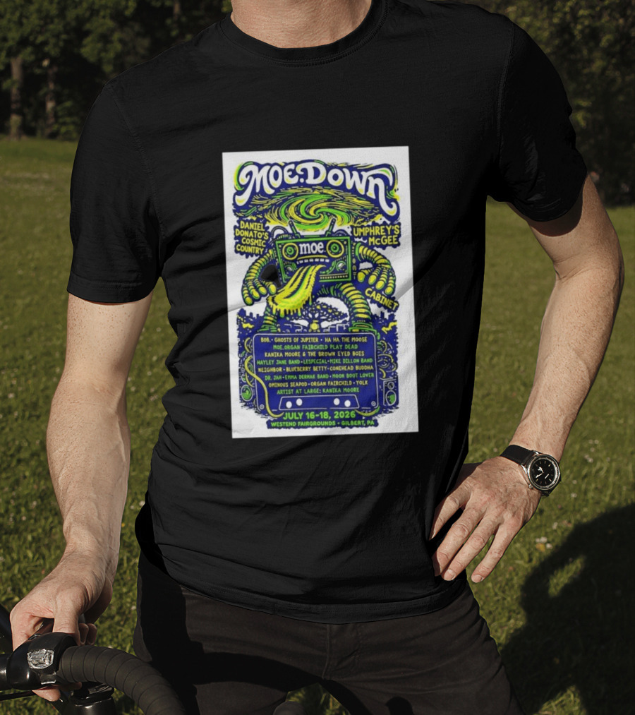 MoeDown July 16 18 2026 Westend Fairgrounds Gilbert PA Featuring Moe. Umphrey's McGee Daniel Donato's Cosmic Country Cabinet T-Shirt