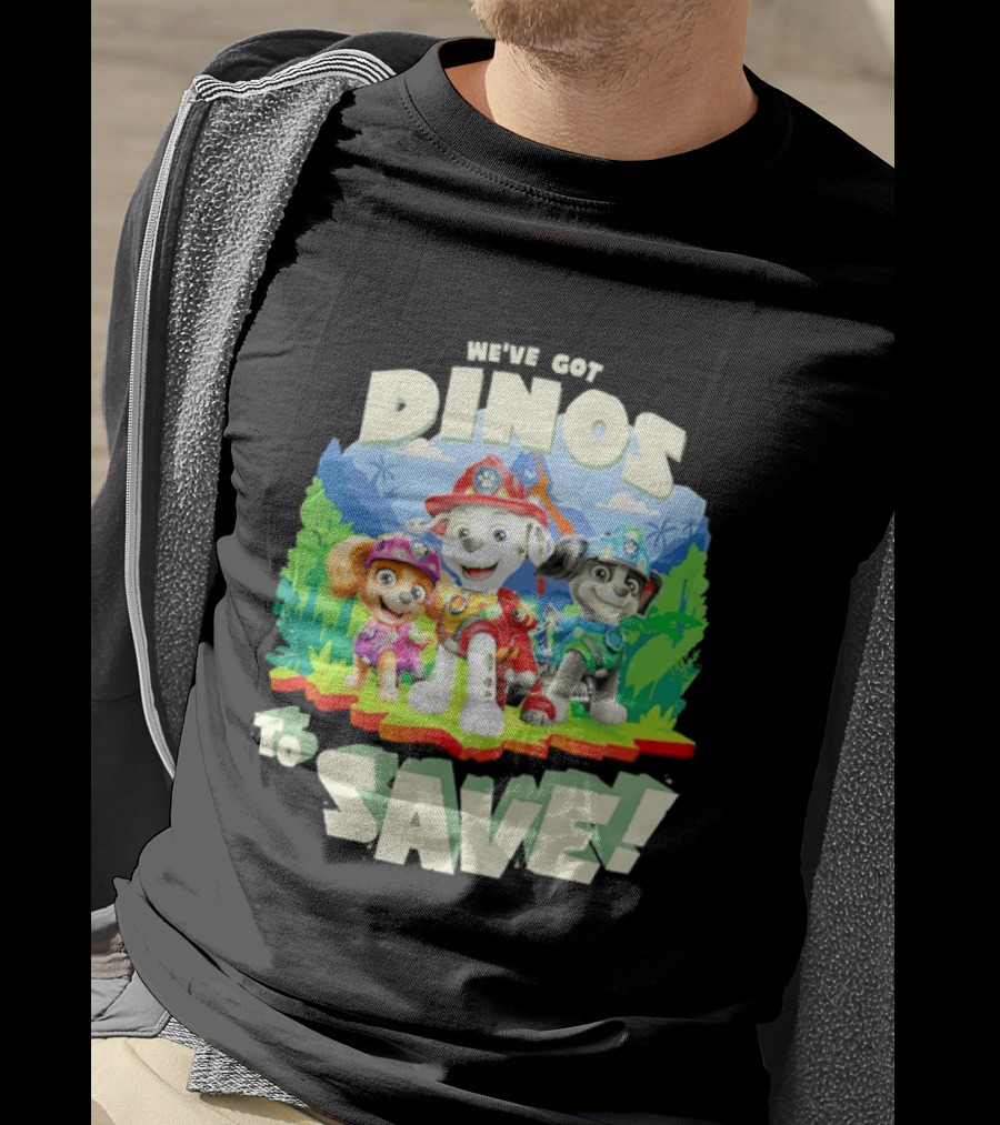 Paw Patrol We've Got Dinos To Save Marshall Adventure With Dinosaurs T-Shirt