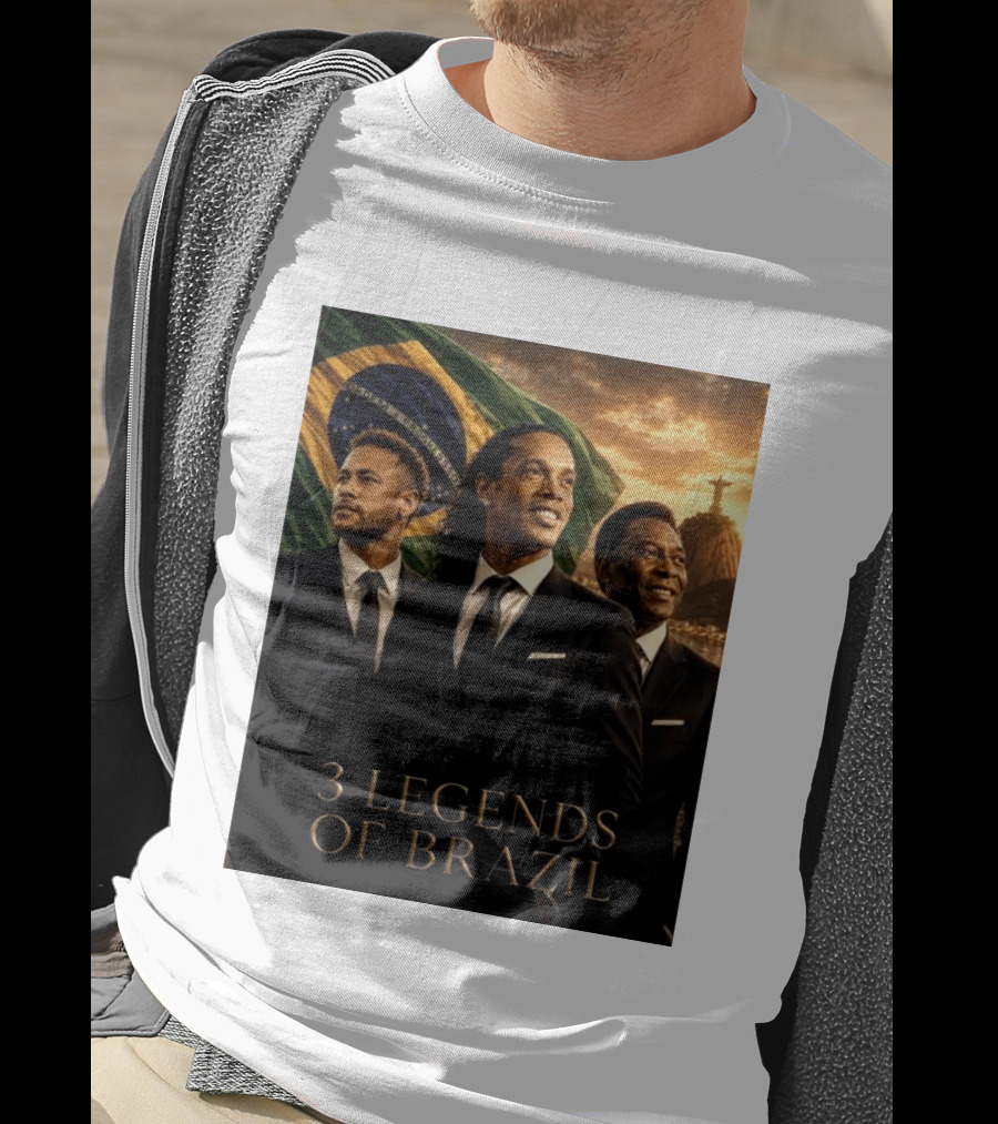 3 Legends Of Brazil Pelé Ronaldinho Neymar Brazilian Heritage T-Shirt