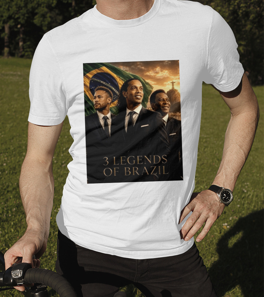 3 Legends Of Brazil Pelé Ronaldinho Neymar Brazilian Heritage T-Shirt