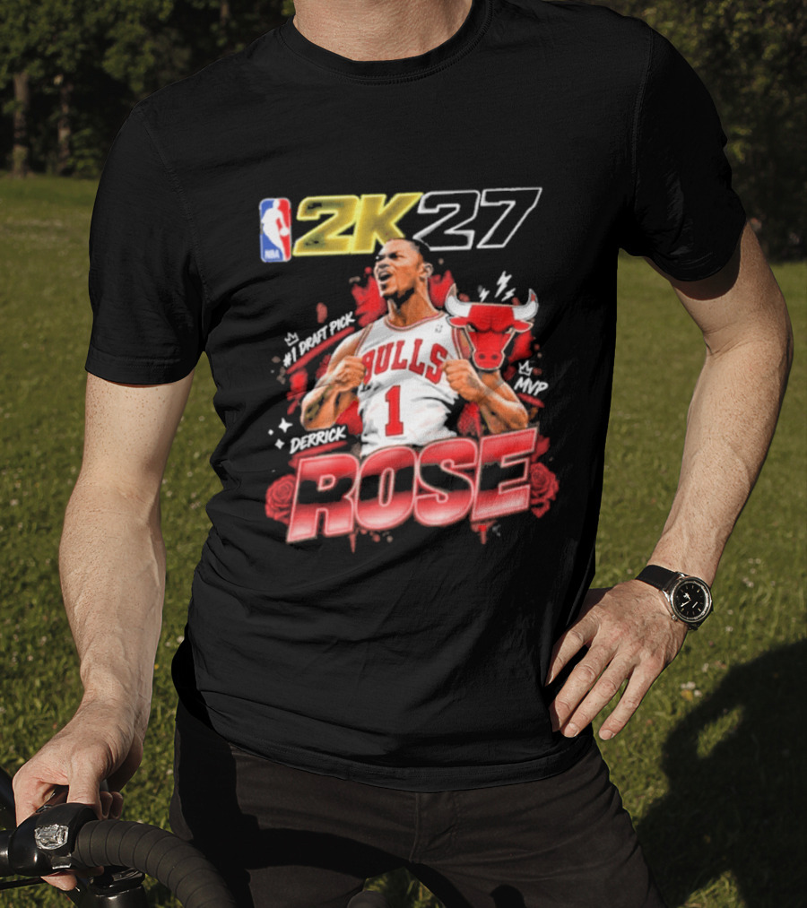 NBA 2K27 MVP Derrick Rose Bulls #1 Highlight T-Shirt