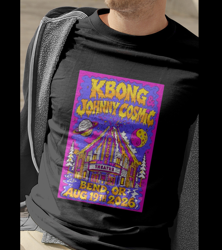 KBong Johnny Cosmic Bend OR August 19th 2026 Volcanic Theatre Concert T-Shirt