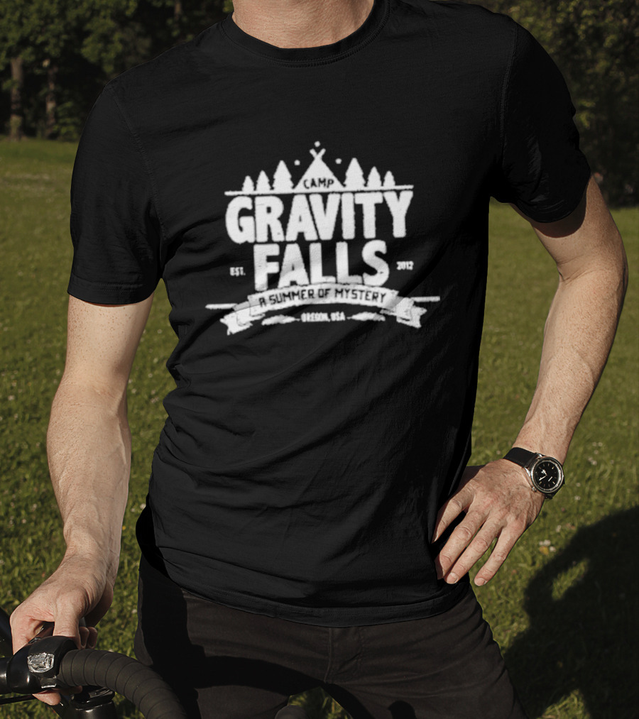 Camp Gravity Falls A Summer Of Mystery Drecon USA Est. 2012 T-Shirt