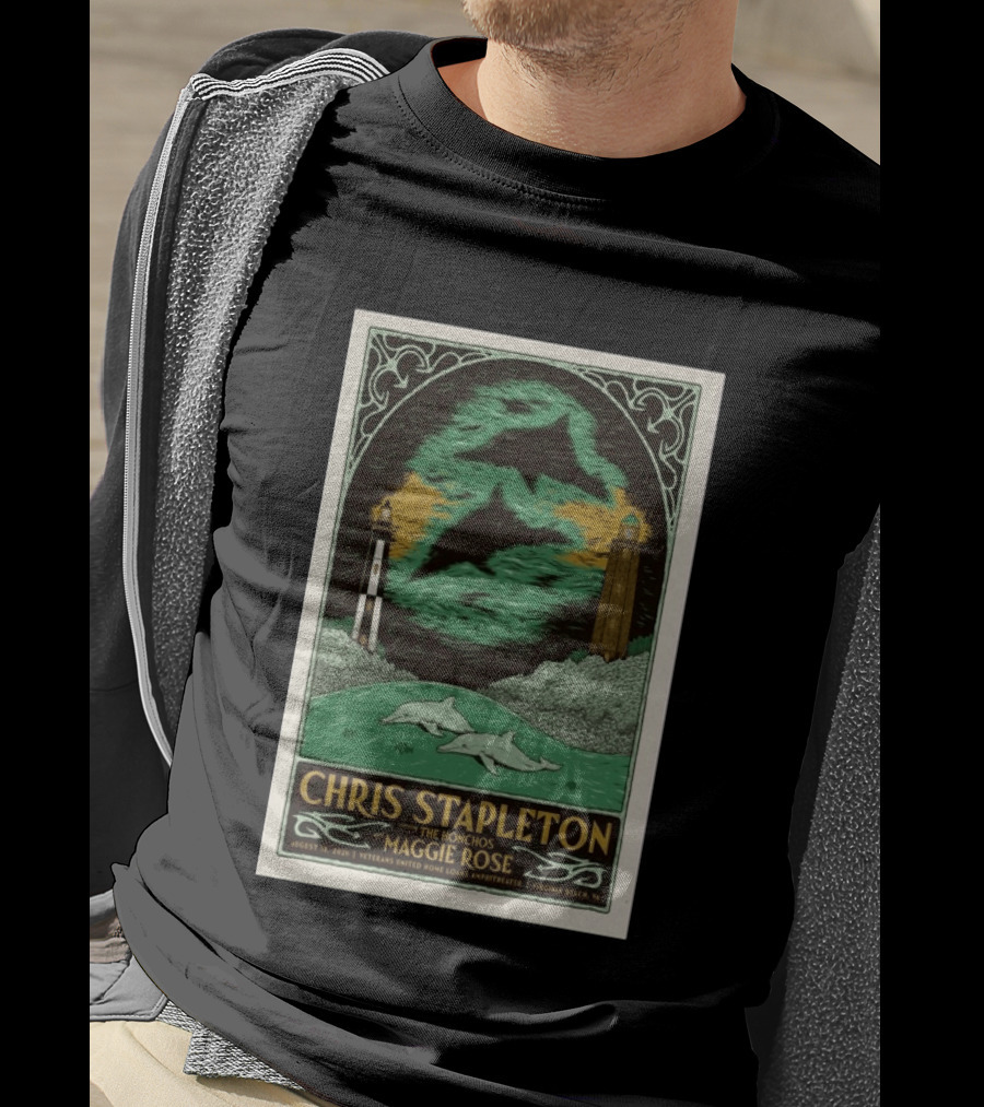 Chris Stapleton The Honchos Maggie Rose August 18 2026 Veterans United Home Loans Amphitheater Virginia Beach Dolphins Lighthouse T-Shirt