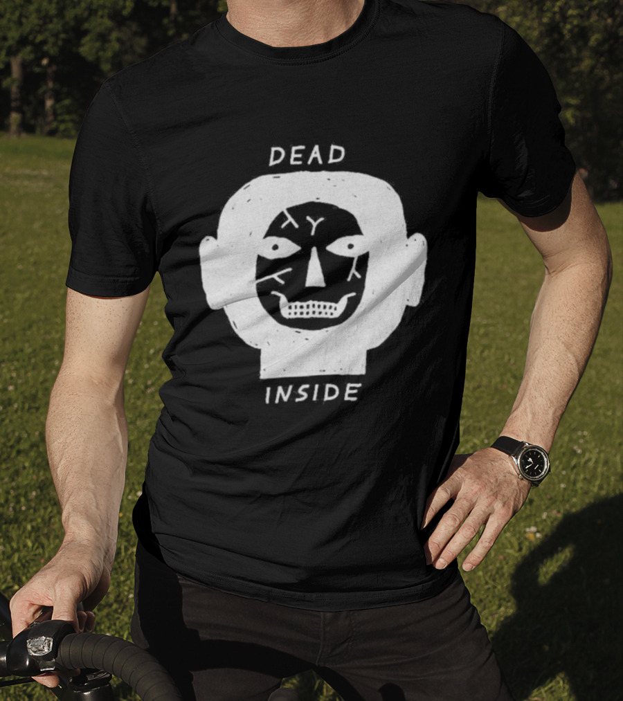 Dead Inside Skull Face Gothic Dark Minimalist T-Shirt