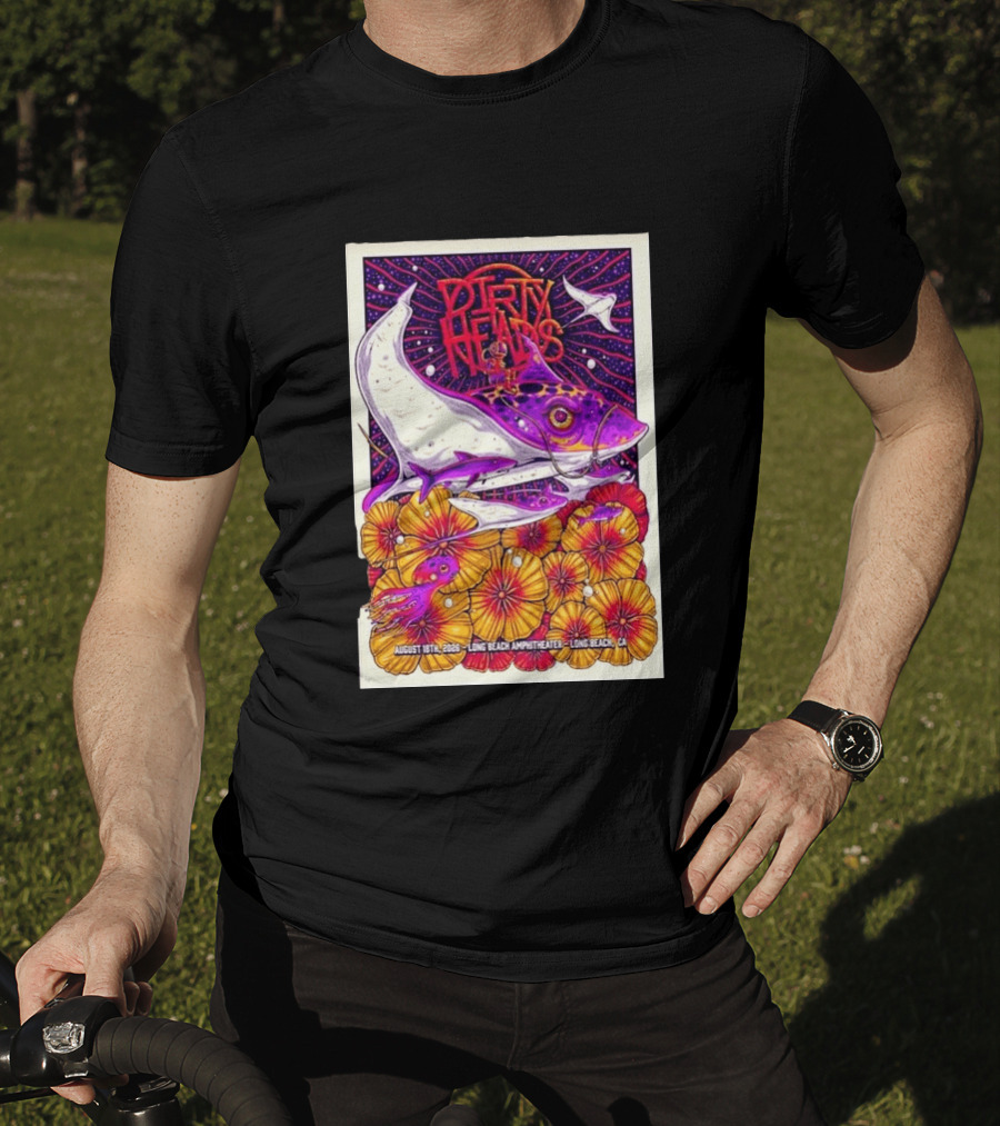 Dirty Heads Long Beach Amphitheater August 18 2026 Vibrant Stingray And Flowers T-Shirt
