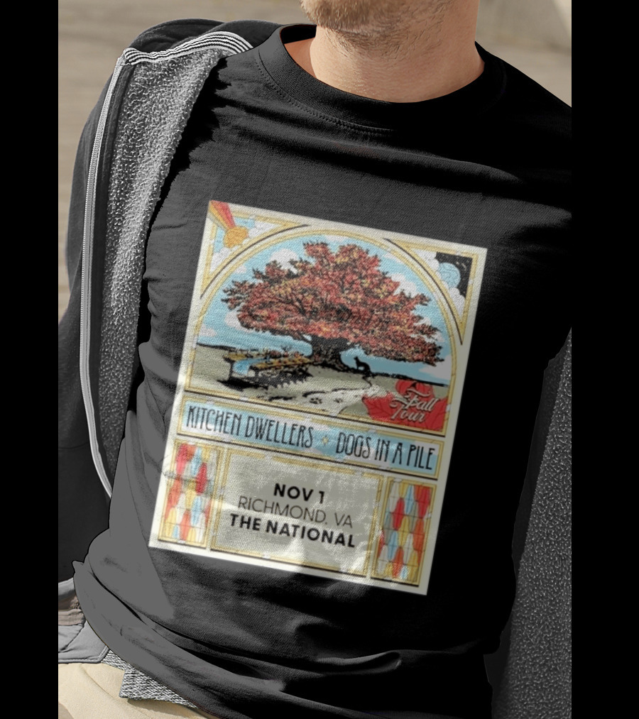 Kitchen Dwellers Dogs In A Pile Fall Tour 2026 Richmond VA The National November 1 T-Shirt