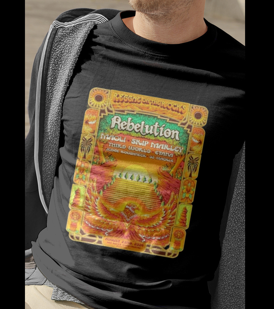 Rebelution Reggae On The Rocks 2026 Maoli Skip Marley Third World Etana August 22nd T-Shirt