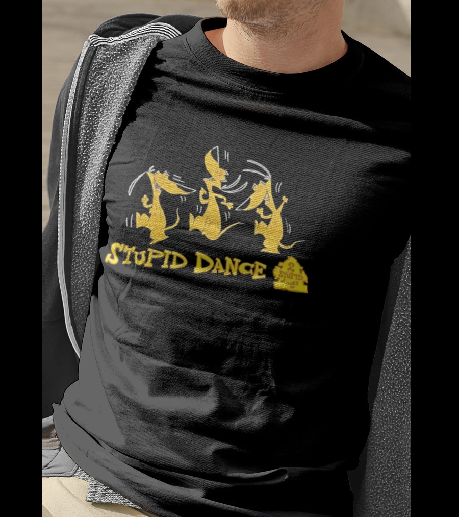 2 Stupid Dogs Stupid Dance Hanna Barbera Animation Vintage 90s Cartoon T-Shirt