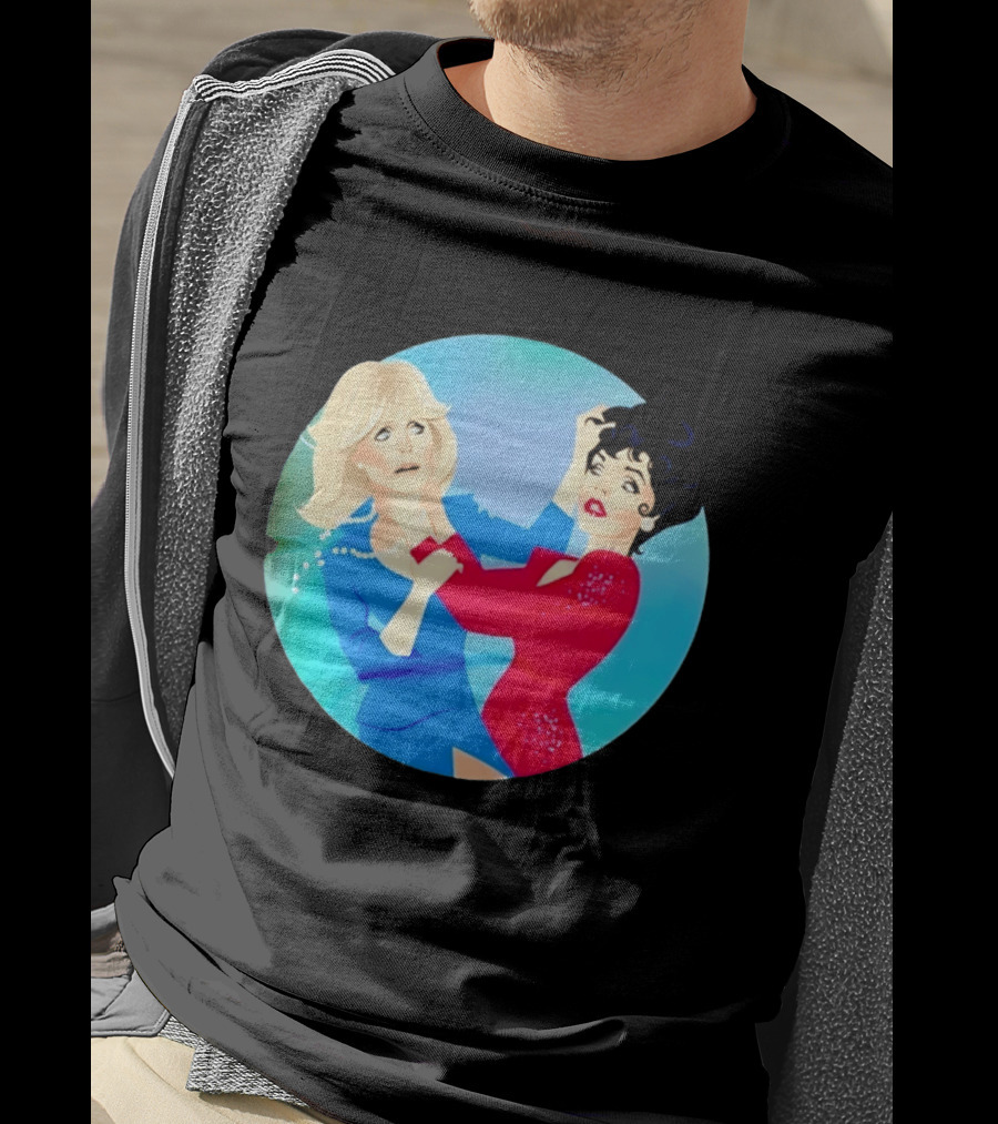 Alexis Carrington Krystle Carrington Iconic Dynasty Catfight Scene T-Shirt