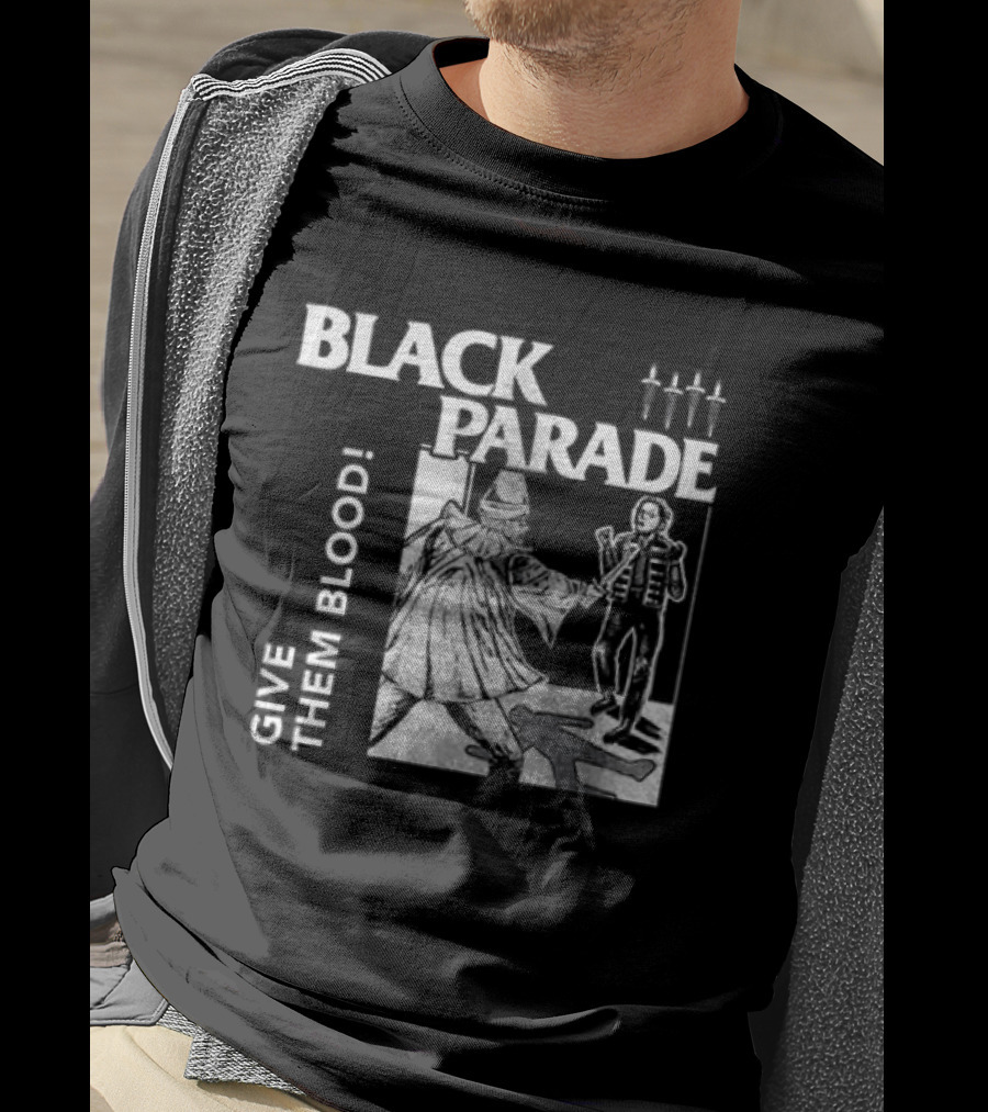 Black Parade Give Them Blood Skeleton Parade Marching Scene T-Shirt