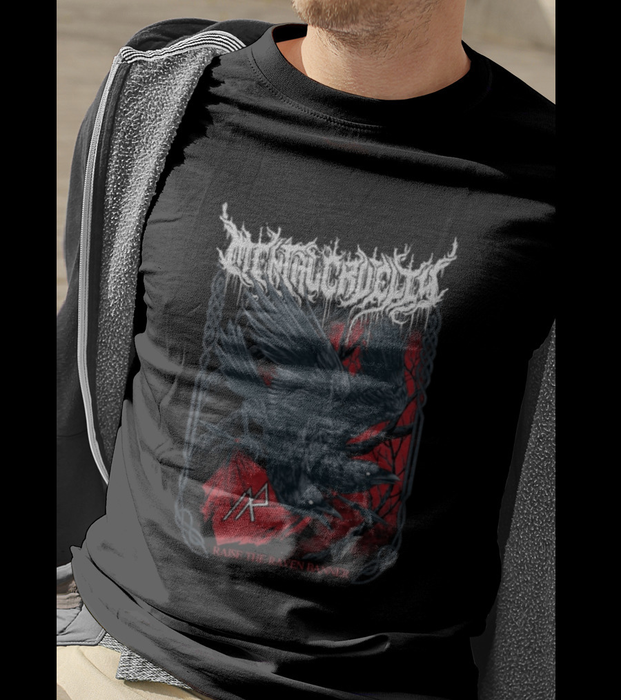 Indiemerchstore Mental Cruelty Raise The Raven Banner Norse Imagery Ravens T-Shirt