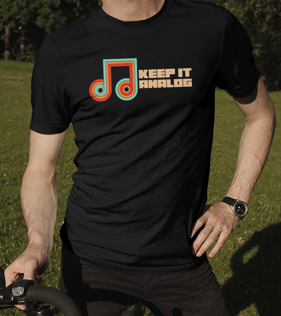 Keep It Analog Retro Cassette Tape Vibes Vintage Music Note T-Shirt