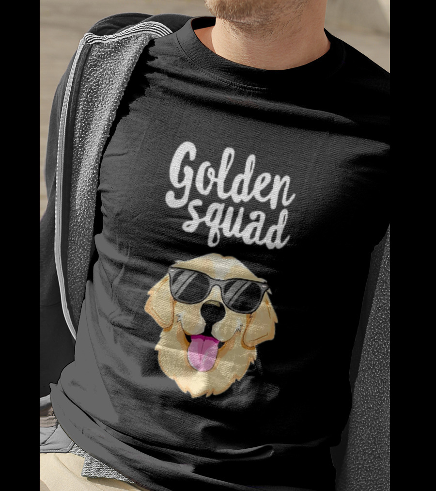 Golden Squad Golden Retriever Dog With Sunglasses T-Shirt