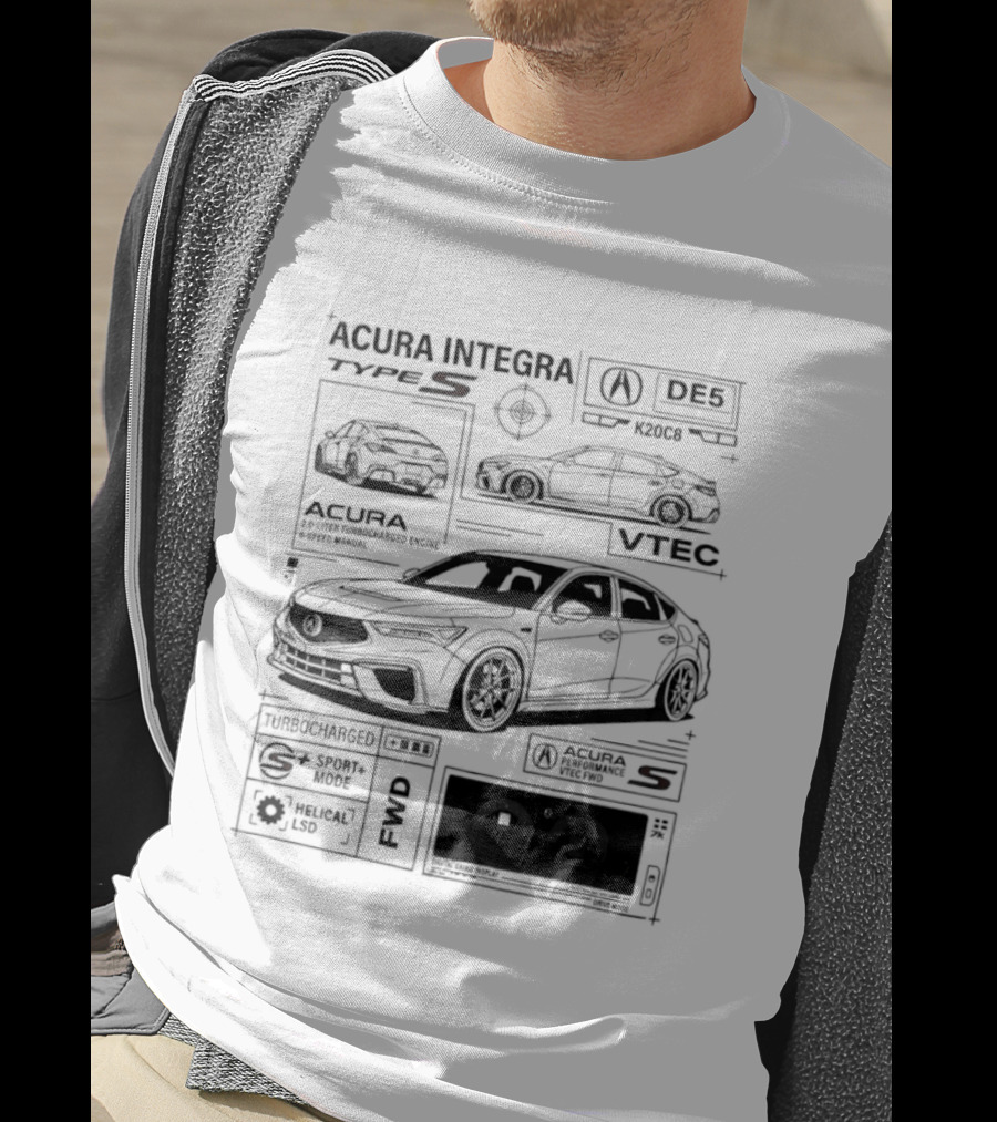 Acura Integra Type S Technical Blueprint T-Shirt