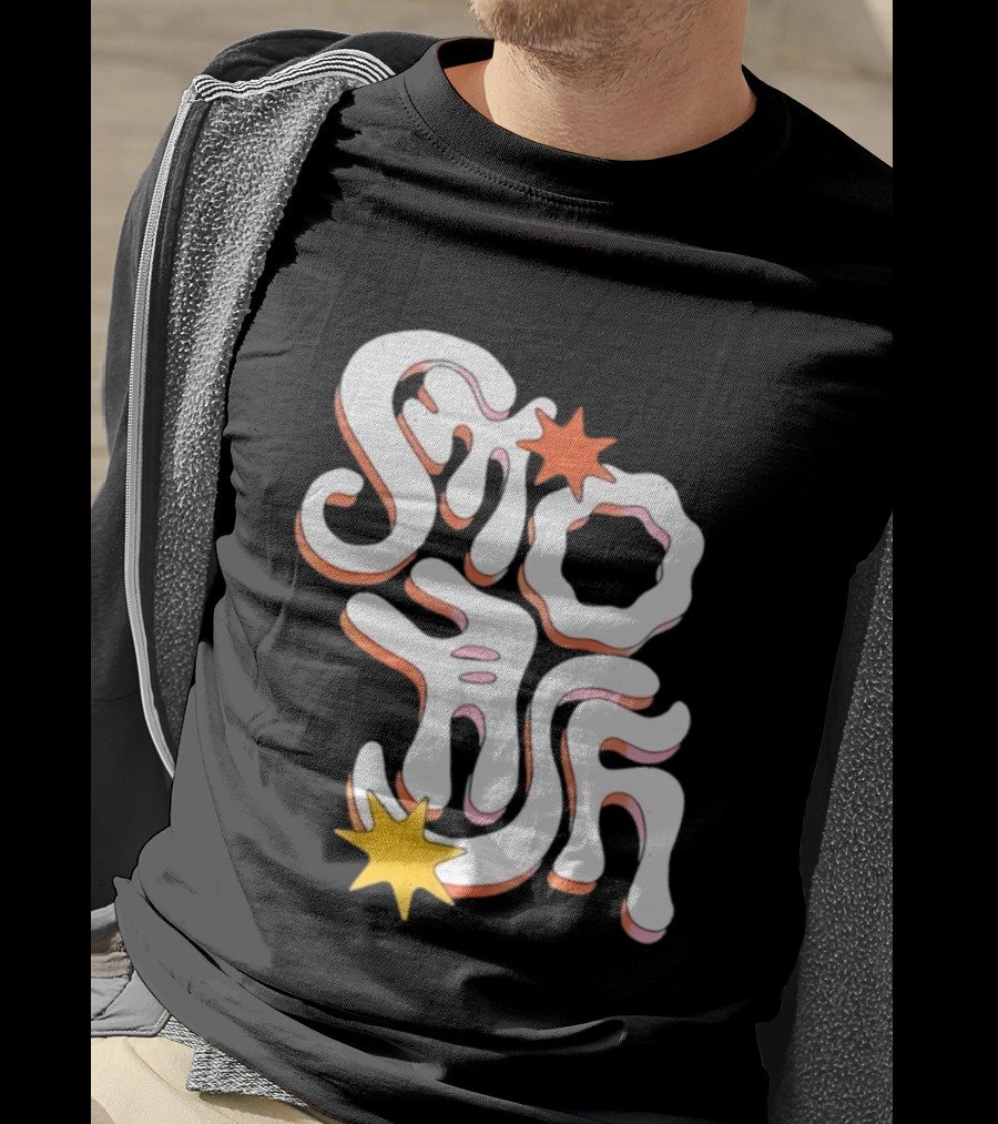 Stash Groovy 70s Retro Psychedelic Style With Stars T-Shirt