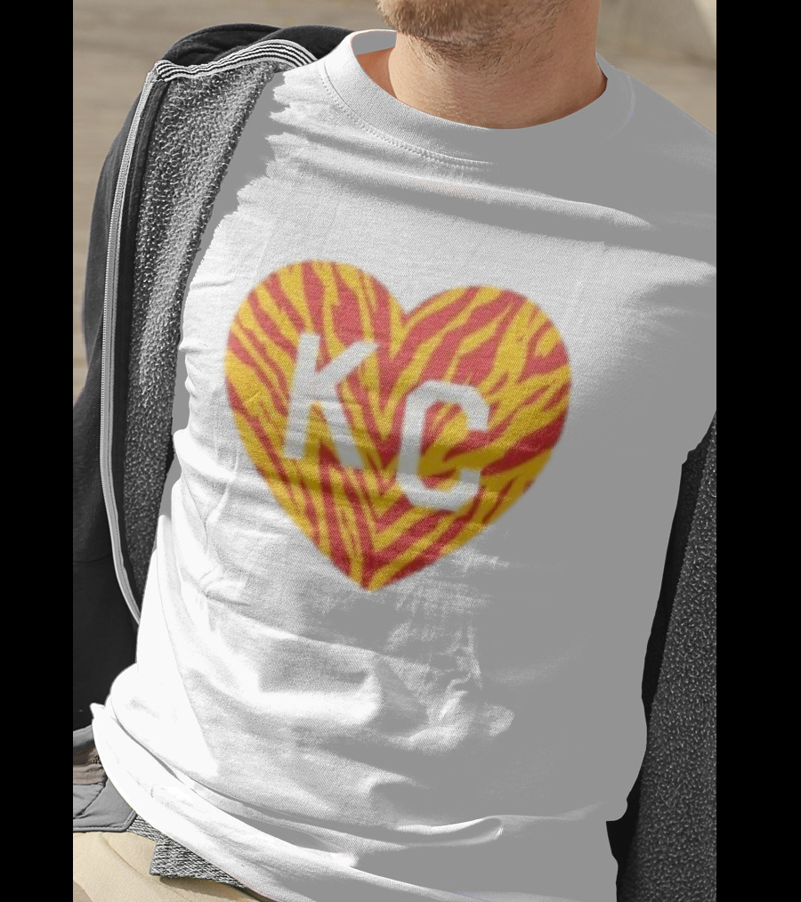 Made In KC Red Yellow Stripes Heart Charlie Hustle T-Shirt