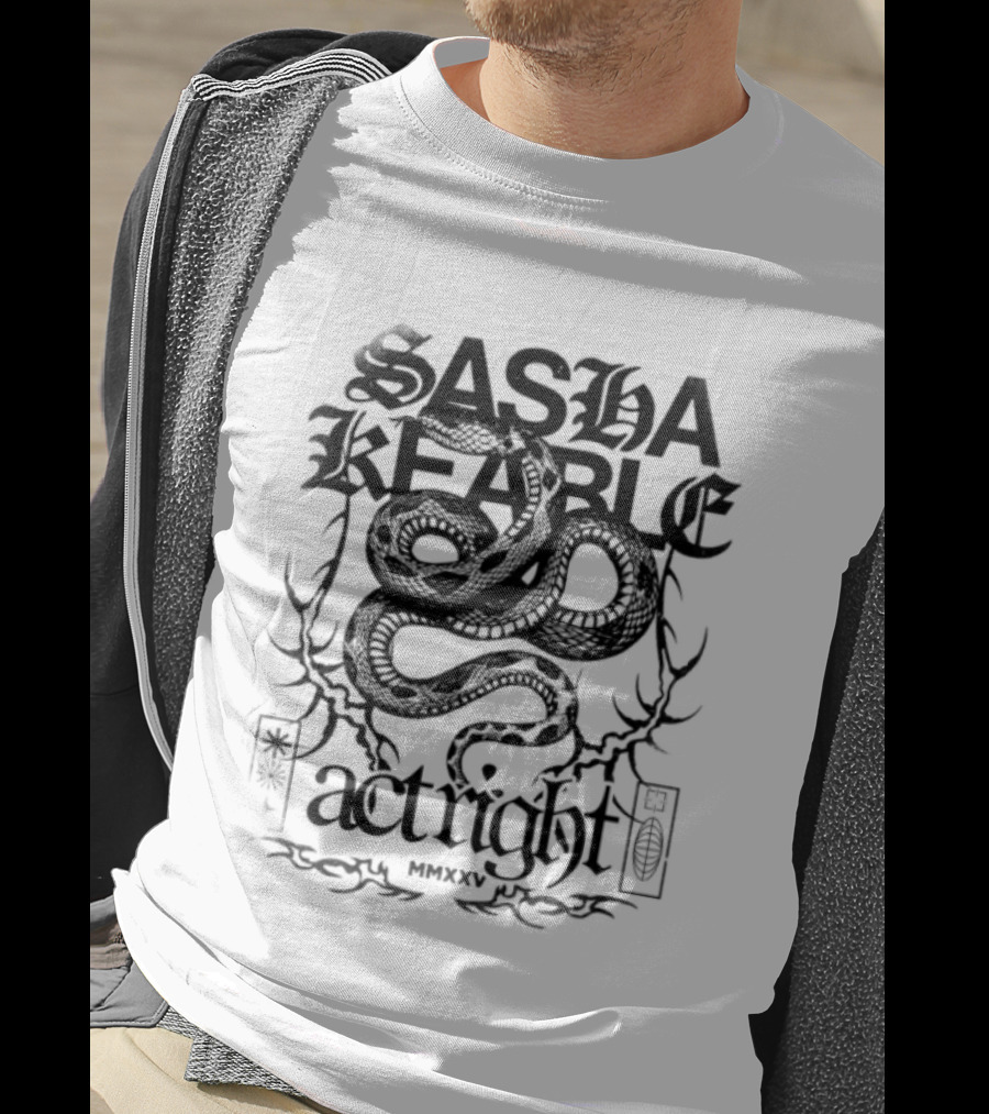Sasha Keable Act Right US Tour White Snake T-Shirt