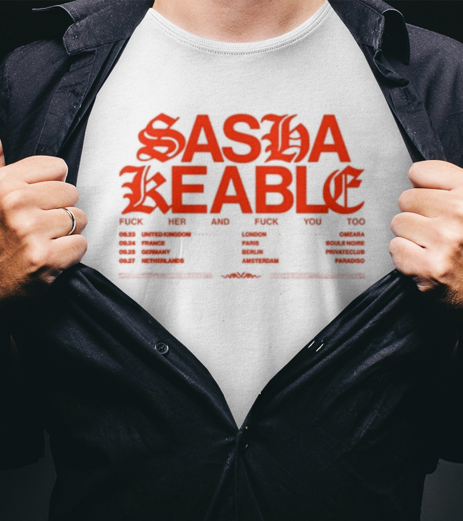 Sasha Keable 2024 Tour Dates And Locations List T-Shirt