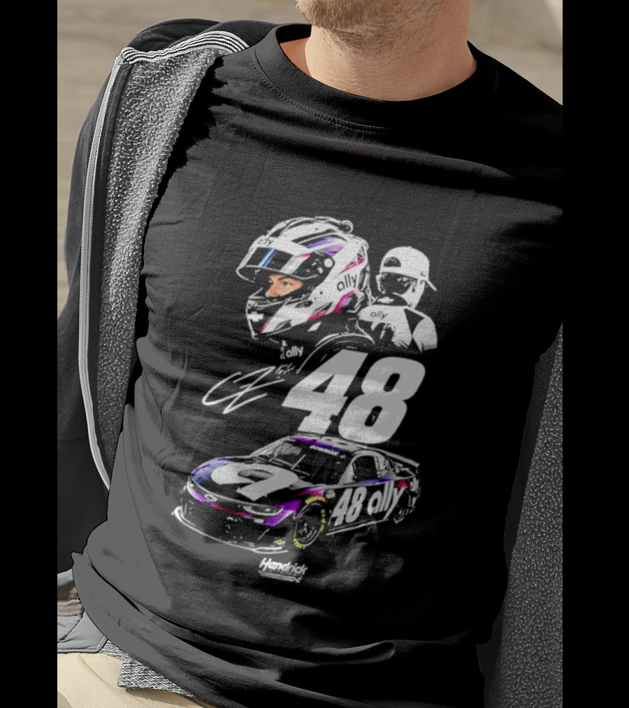 Alex Bowman 48 Ally Racing Helmet Car Hendrick Motorsports T-Shirt