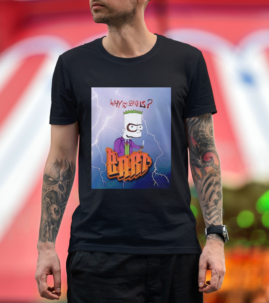 Bart Simpson Why So Serious Joker Lightning Mashup T-Shirt