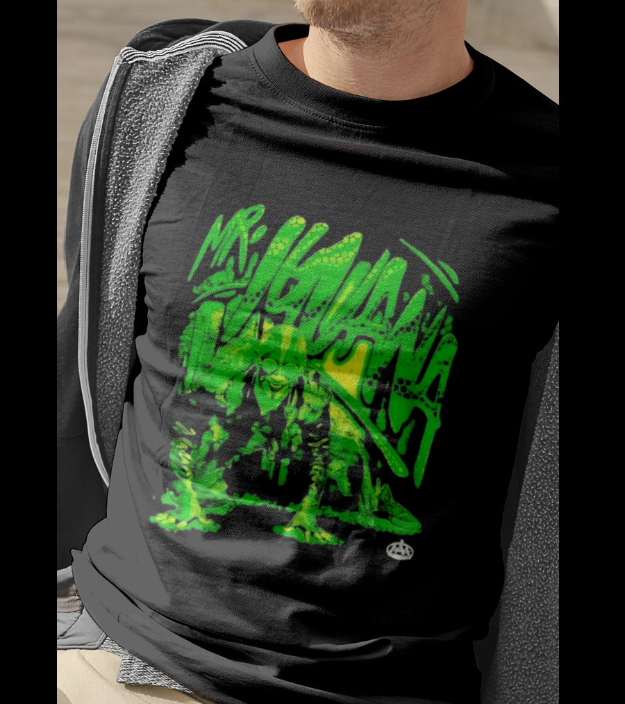 Mr Iguana AAA Lucha Libre Wrestler Crouching Masked Green Creature T-Shirt