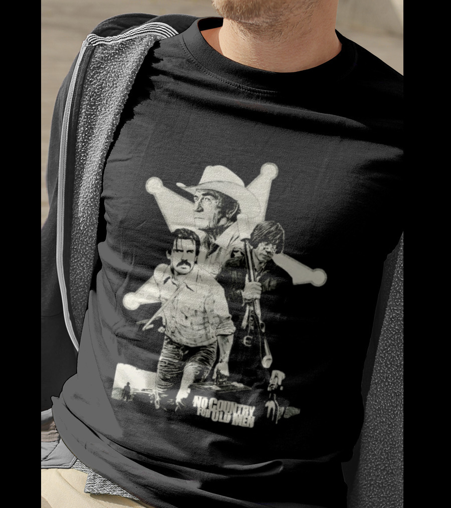 No Country For Old Men Movie Cast Art Javier Bardem Josh Brolin Tommy Lee Jones T-Shirt