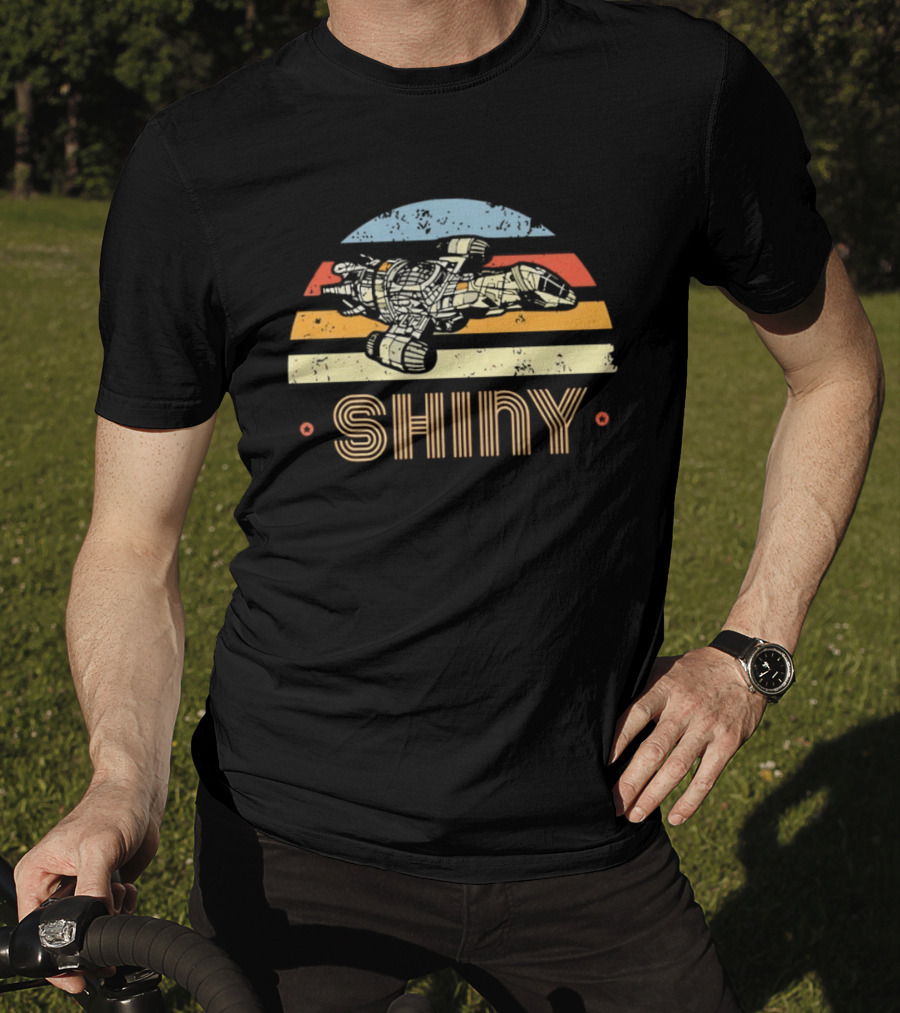 Firefly Serenity Shiny Sci Fi Spaceship Retro Stripes T-Shirt