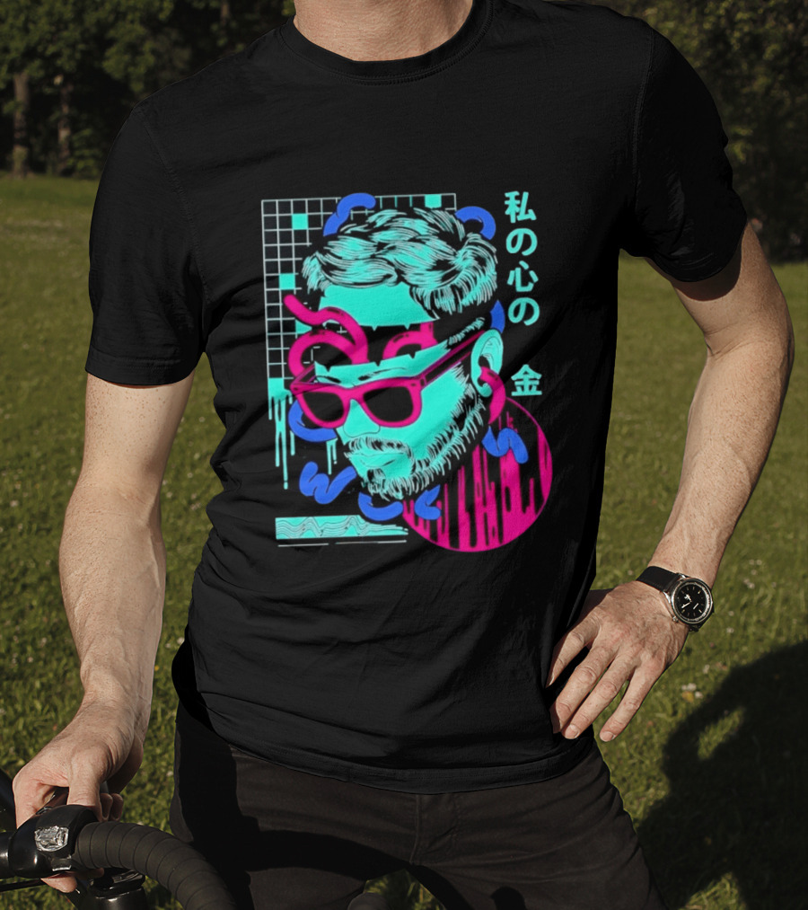 Vaporwave Aesthetic Japanese Text My Heart's Money Neon T-Shirt