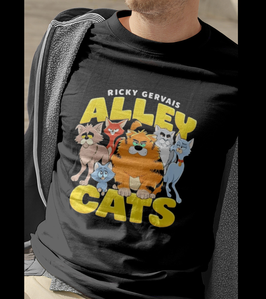 Ricky Gervais Alley Cats Cartoon Friends T-Shirt