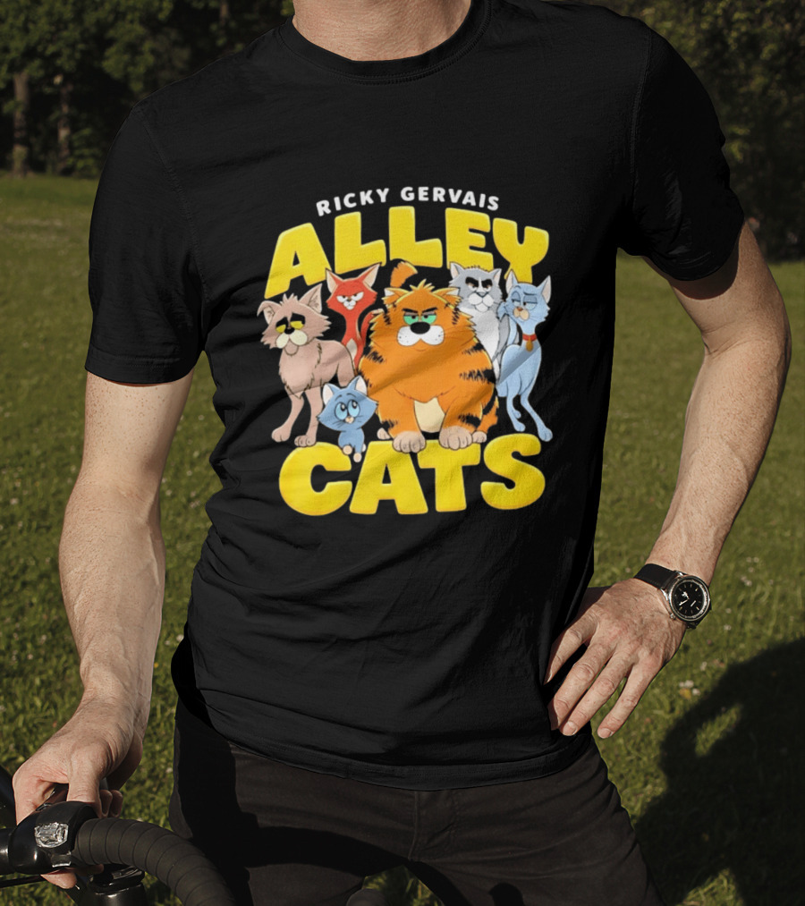 Ricky Gervais Alley Cats Cartoon Friends T-Shirt