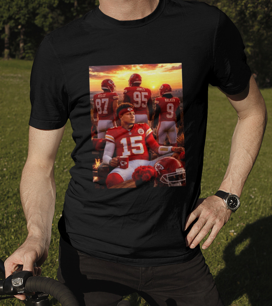 Good Morning Chiefs Kingdom Patrick Mahomes Kelce Jones Walker 87 95 9 15 T-Shirt