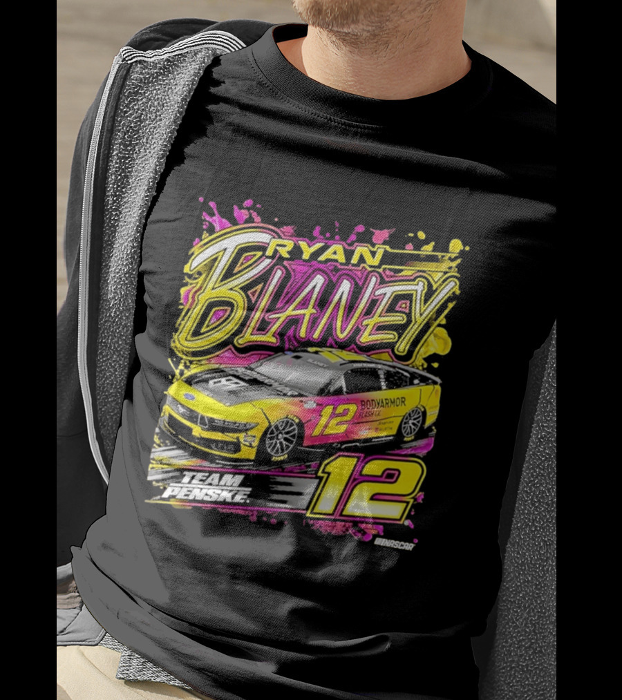 Ryan Blaney Team Penske BodyArmor Flash I.V. Car Number 12 NASCAR T-Shirt